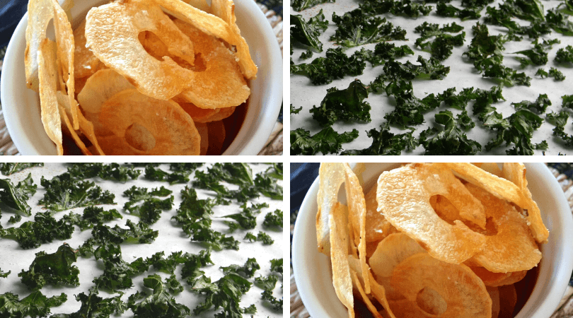 Kale chips and potato chips