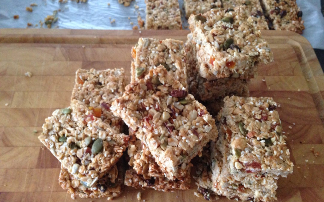 Wendy's muesli bars stacked on a chopping board 5