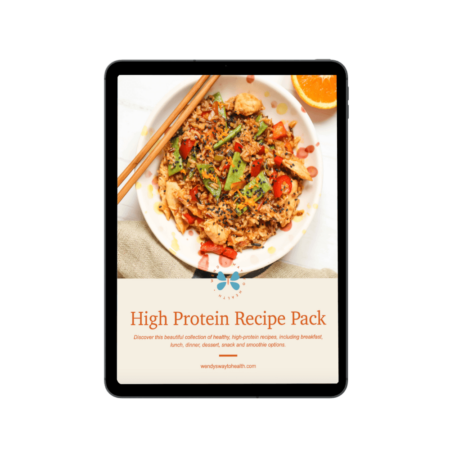 High protein recipe pack cover on iPad