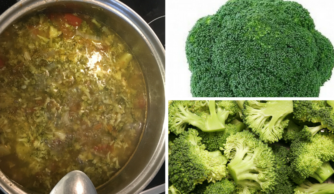 Broccoli soup blog header with 3 images