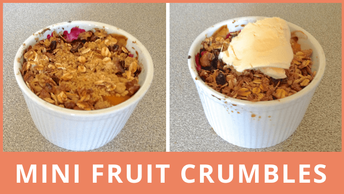 Mini fruit crumbles in ramekins blog header image