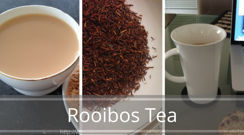 blog header with cups of rooibos tea and leaves 3