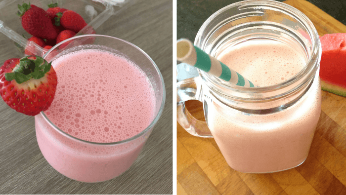 Healthy strawberry and watermelon smoothie blog header image