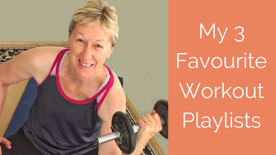 Workout playlists blog header with Wendy holding a dumbbell