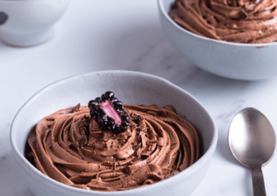 2 bowls of chocolate coffee pudding