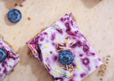 High protein blueberry cheesecake