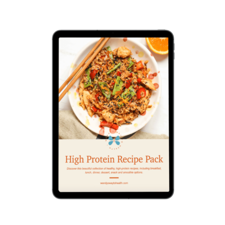 High protein recipe pack cover on iPad