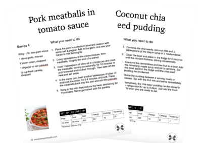 Recipe print versions 5 ingredient pack