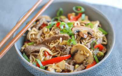 Quick beef chow mein