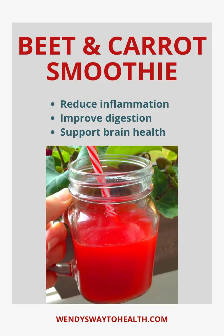 This beetroot and carrot smoothie is a great way to add more veggies into your diet