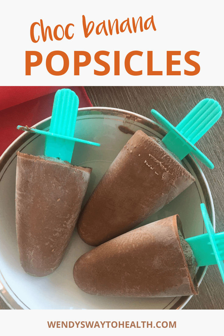 Choc banana popsicles in a bowl