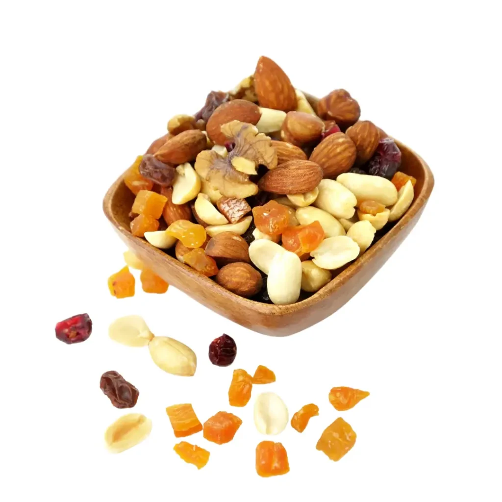 Small bowl of mixed nuts and seeds
