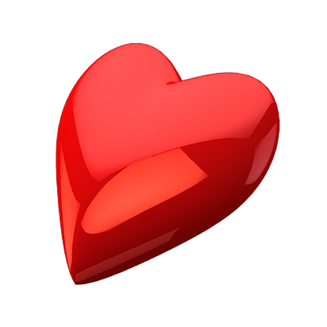3-D red heart image