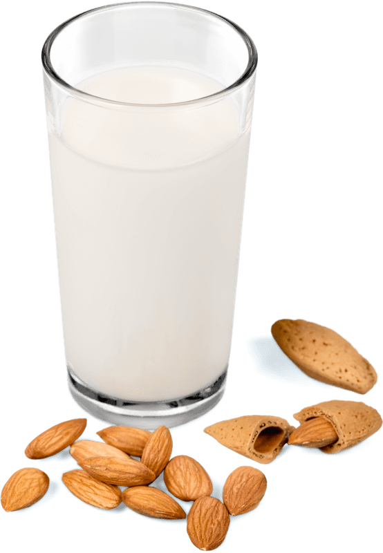 glass of almond milk