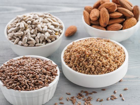 ground almonds and other nuts and seeds in bowls