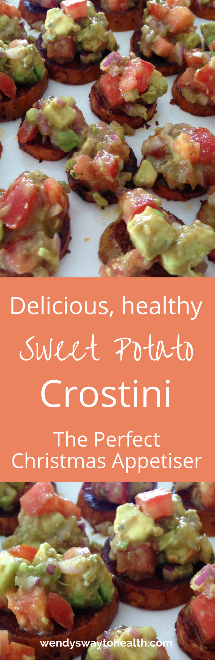 These delicious sweet potato crostini make a perfect healthy appetiser