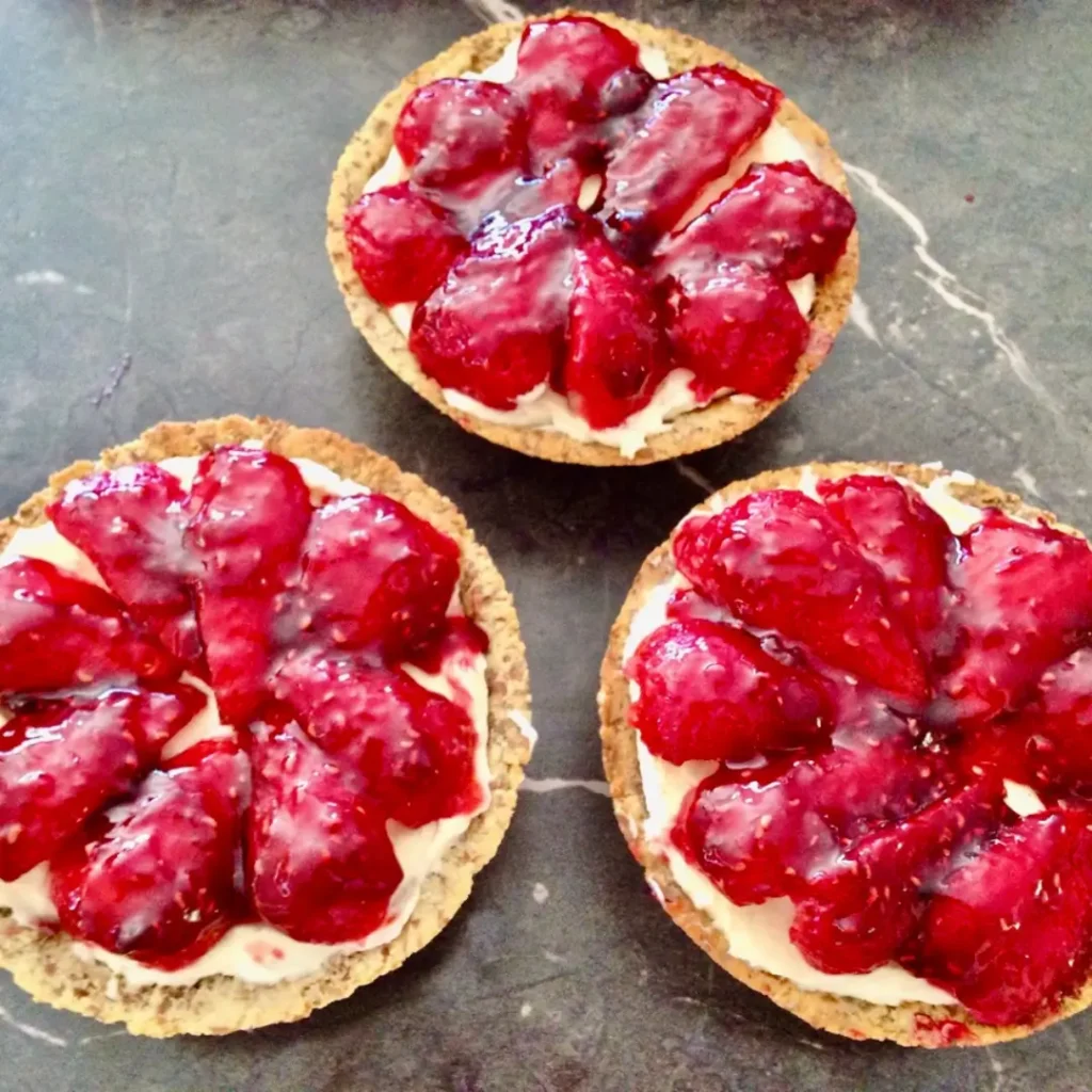 3 little strawberry tarts