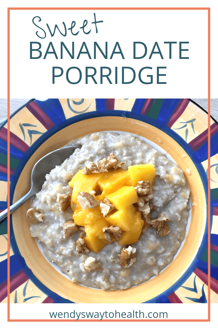 Try this delicious porridge naturally sweetened with banana and date for a healthy start to your day. 