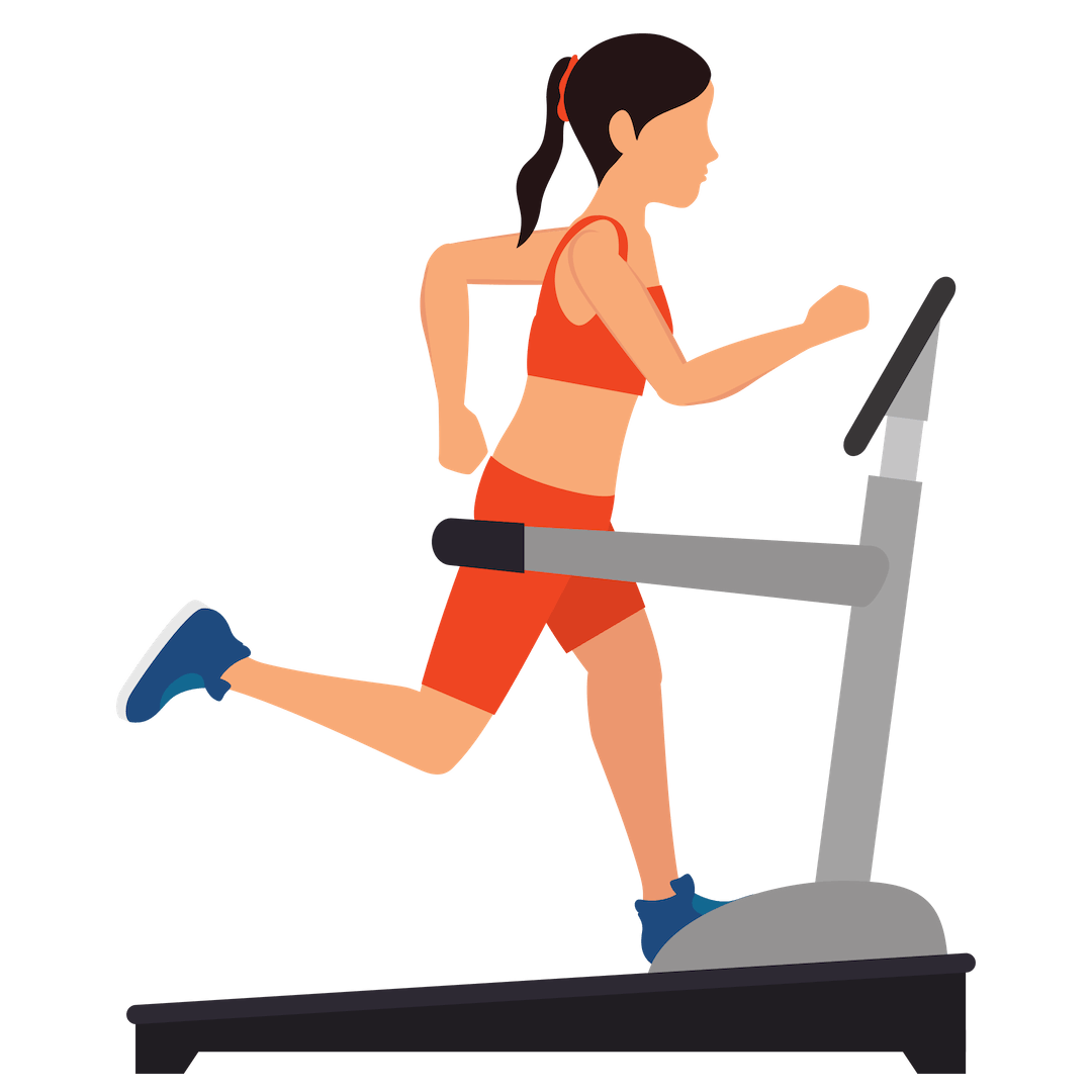 woman treadmill running graphic