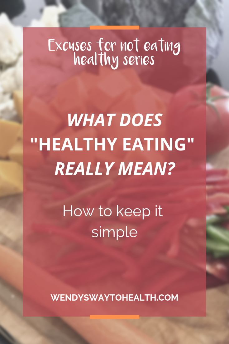 "What does healthy eating really mean?" pin image