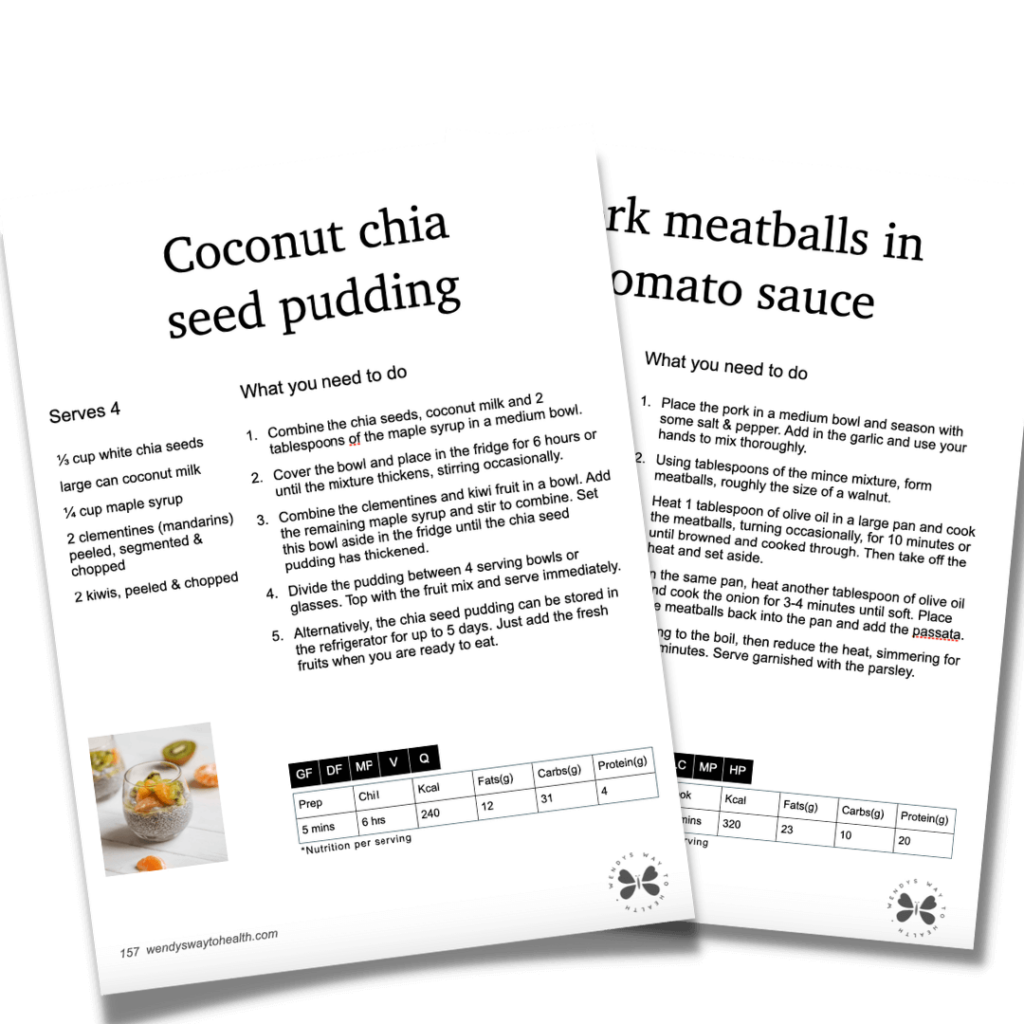 Recipe print versions 5 ingredients pack