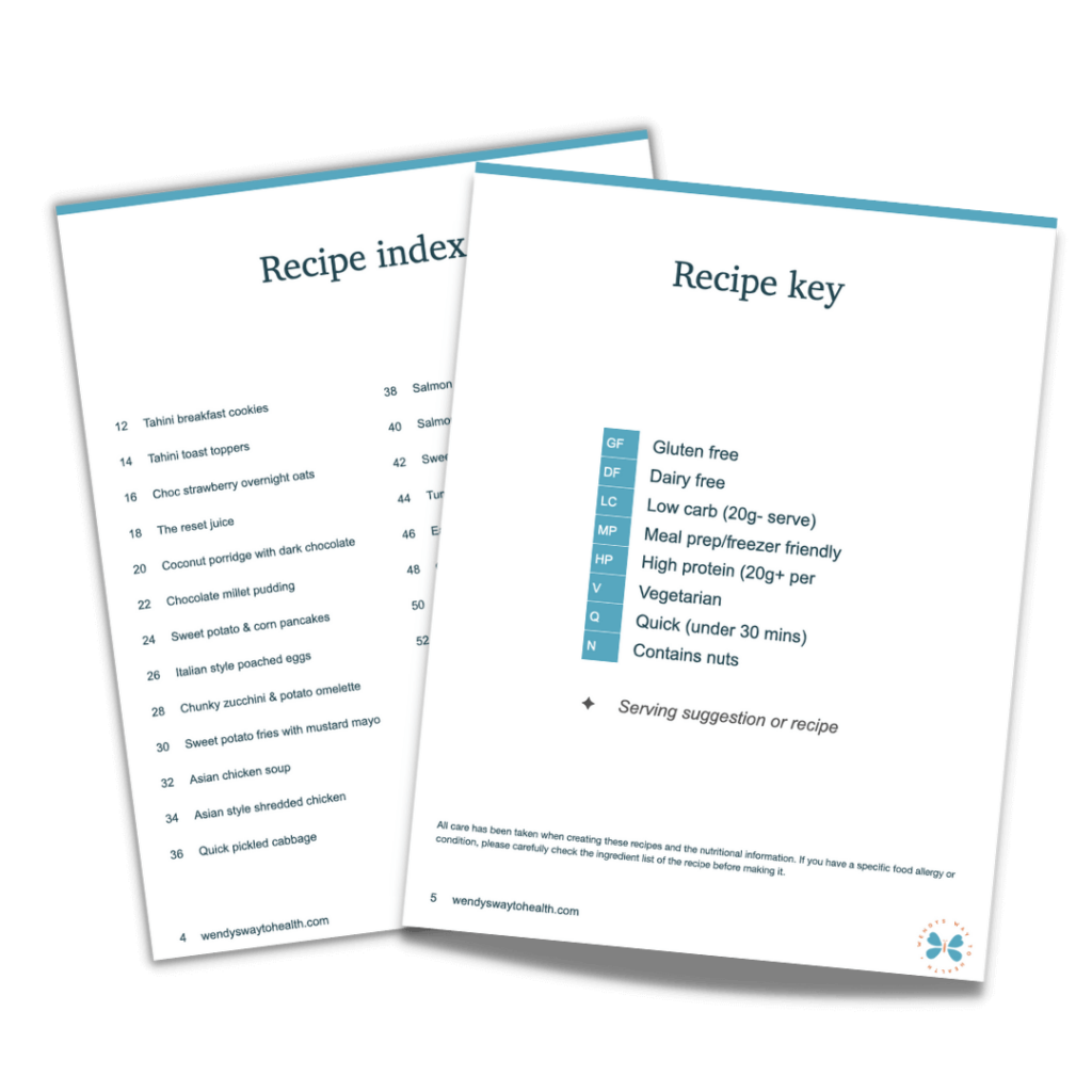 Meal planning magic recipe index and recipe key pages