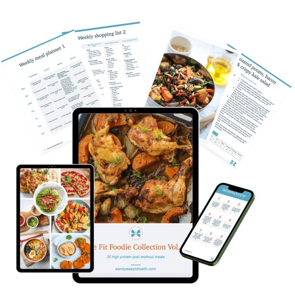 meal planning magic kit individual pack covers on iPad screens surrounded by pages