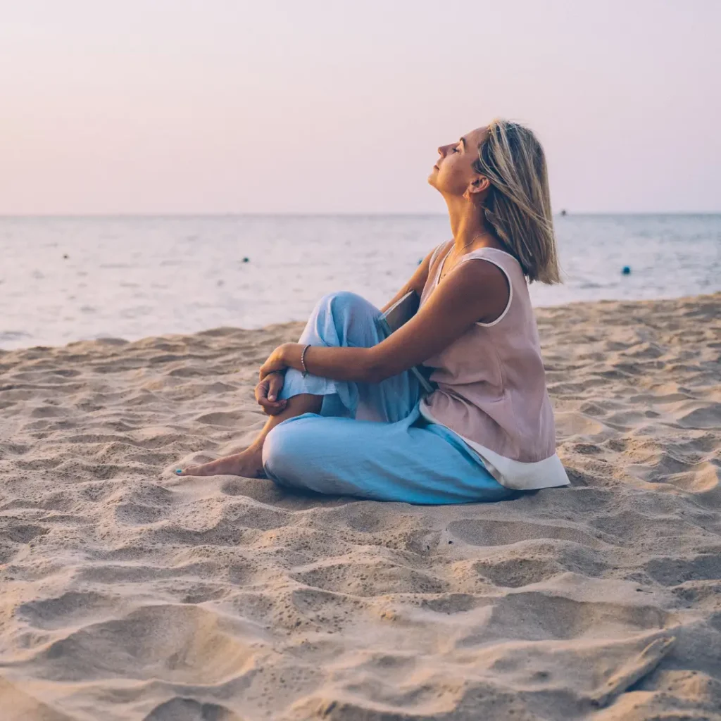 Woman relaxing at the beach